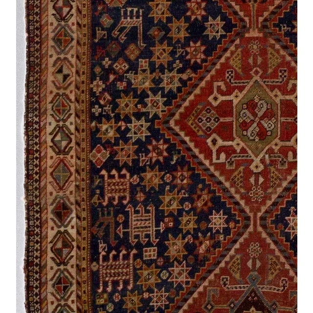 Antique Persian Qashqai Rug 4’5" X 7’2" For Sale - Image 4 of 5