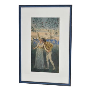 Romeo and Juliette Watercolor by Liam Watson C.1910 For Sale