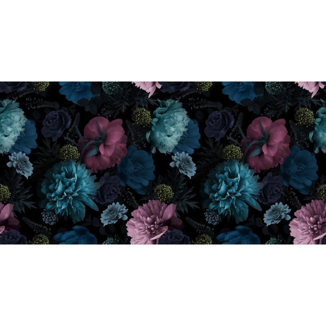 Marinavorontsova, Floral Seamless Pattern, Multicolored Glowers Peonies on a Black Background, Photographic Paper For Sale