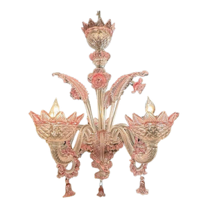 Pink Murano Glass Venetian Style Chandelier