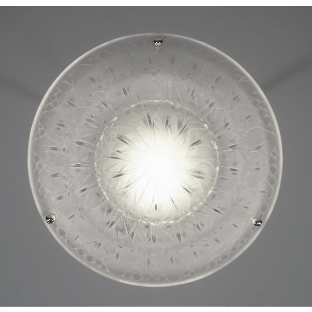 French Art Deco Pendant Light by Hettier Et Vincent & Baccarat - 1920s France For Sale - Image 6 of 11