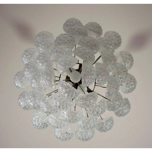 Italian Murano Chandelier 41 Glass Petals Drop For Sale - Image 9 of 9
