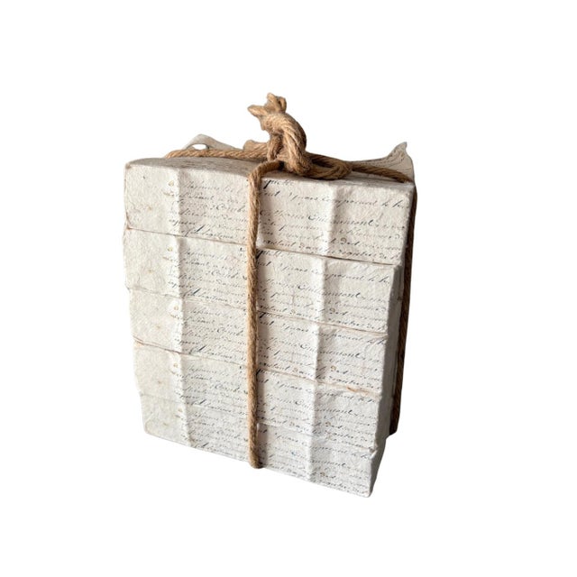 Restoration Hardware Restoration Hardware Petite Tomes Parchment Handcrafted Decorative Books – Set of 5 For Sale - Image 4 of 12