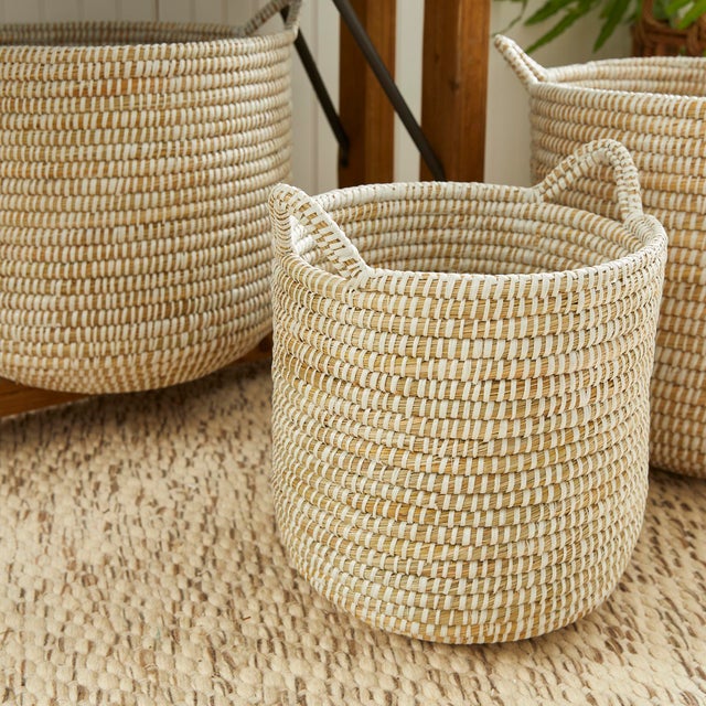 Rivergrass Round Baskets With Handles, Set Of 3 For Sale In Chicago - Image 6 of 6
