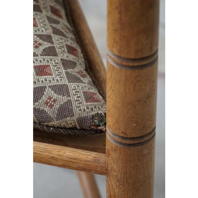 1930s Swedish Monk Chair in Carved Oak, 1930s For Sale - Image 5 of 13