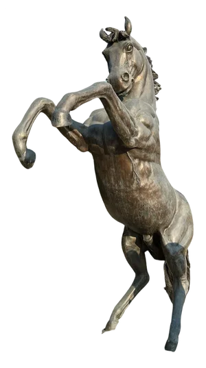 Large Bronze Rearing Horse Sculpture, 1950s