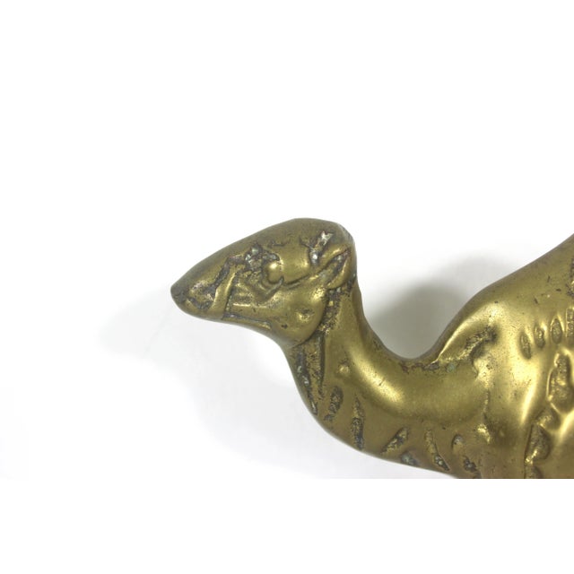 Boho Chic Large Vintage Solid Brass Camel Vintage Brass With Patina For Sale - Image 3 of 10
