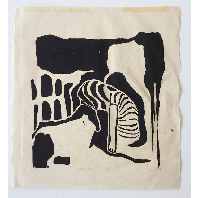 Mid 20th Century Black and White Abstract Serigraph For Sale - Image 4 of 5