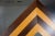 Late 20th Century Post Modern Wooden Chevron Design & Leather Patch Mirror For Sale In Detroit - Image 6 of 8