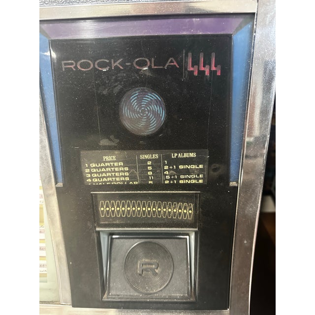 Working classic Rock-Ola jukebox model 444. The Rock-Ola 444 is a vintage 160-selection jukebox model from 1970–1971,...