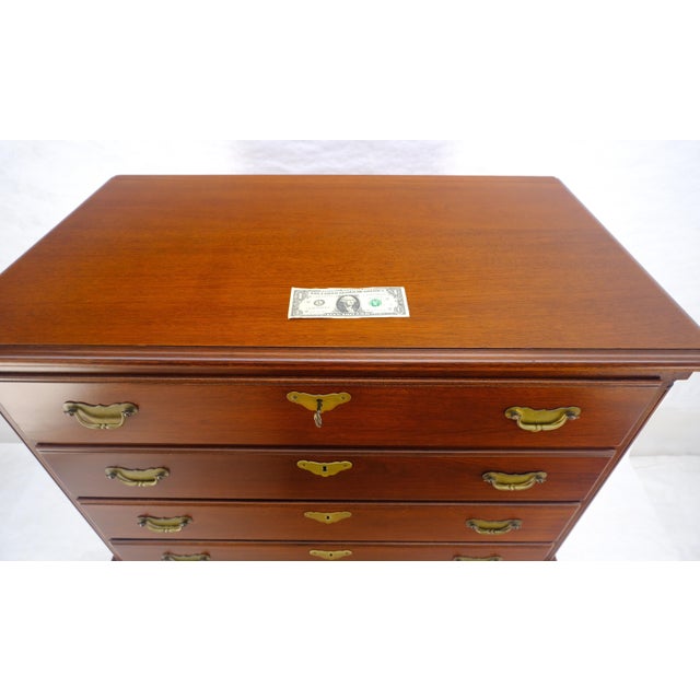 Bracket Feet Solid Mahogany Brass Pull Federal Style 7 Drawer High Chest Dresser For Sale - Image 15 of 18