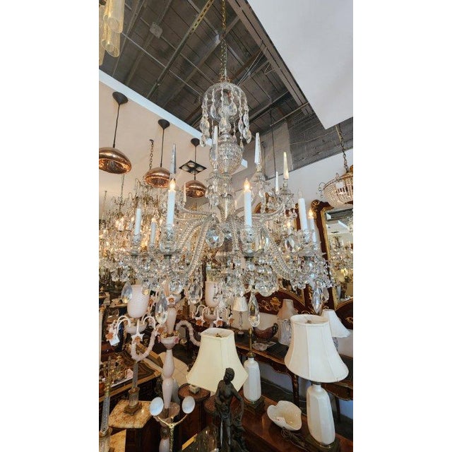Art Nouveau Early 19th Century Large Attributed to Baccarat Crystal Chandelier For Sale - Image 3 of 9