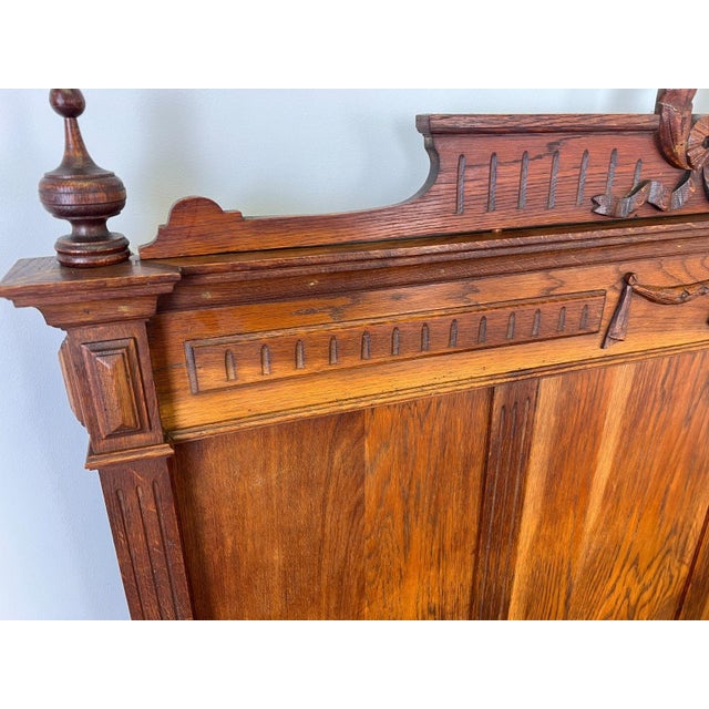 Antique French Style Oak Double Bed Frame For Sale - Image 14 of 18