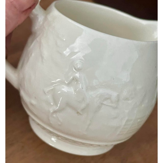 Mid 20th Century Mid 20th Century Wedgewood Devonshire Off-White Embossed Classical Hunting Creamer Cream Pitcher For Sale - Image 5 of 10