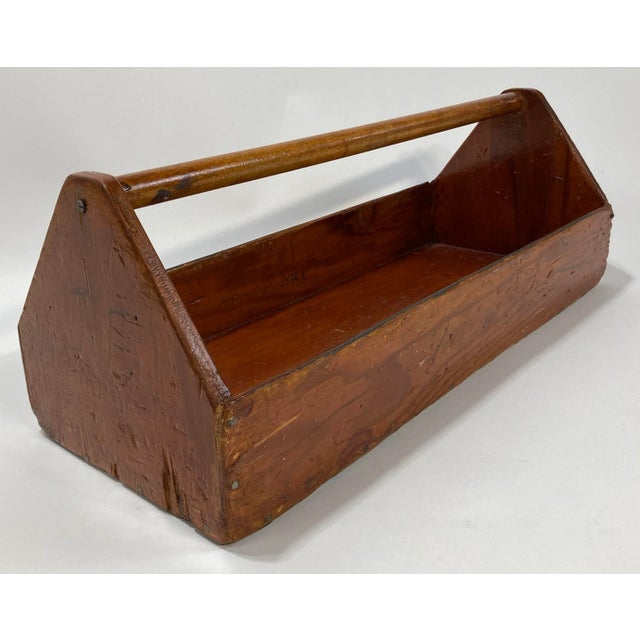 Vintage Handmade Wood Tool Caddy For Sale - Image 4 of 7