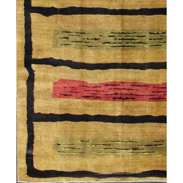Mid-Century Modern Mid-Century Modern Design Turkish Zeki Müren Rug in Golden and Sand Colors For Sale - Image 3 of 13