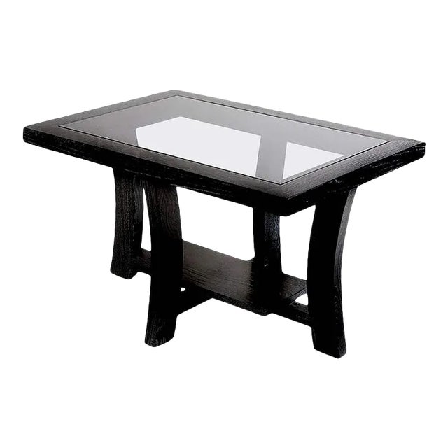 1940s Paul Frankl Black Stepped Side Table for Brown Saltman For Sale