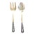 Vintage Siam Engraved Sterling Silver and Brass Serving Utensils Thailand For Sale