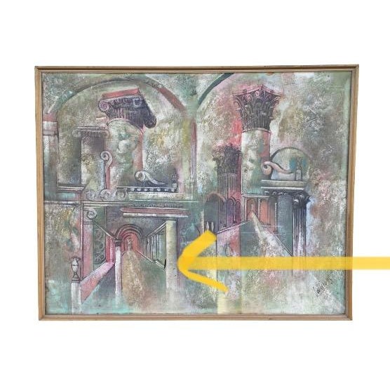 Hi, large vintage impressionist pastel architectural painting from Lee Reynolds, Vaanguard Studios. Exact measurements...