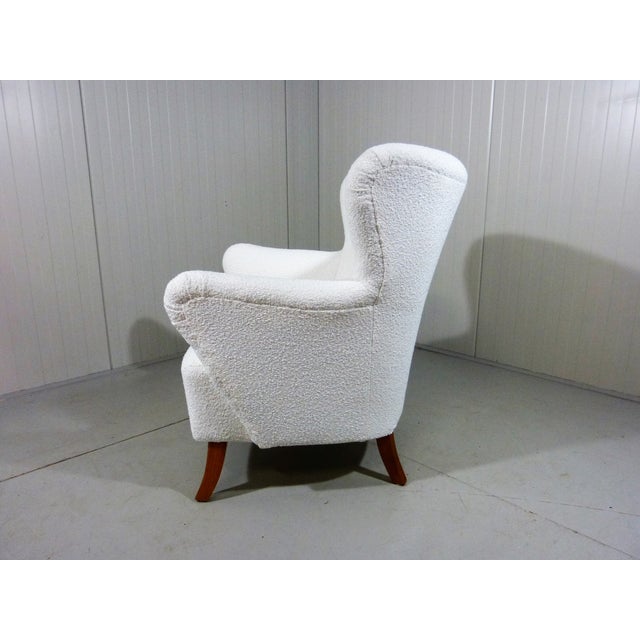 White Boucle Lounge Chair, Sweden, 1950s For Sale - Image 8 of 15