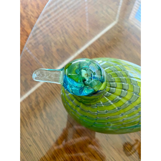 Glass Oiva Toikka Iittala Teal Glass Bird For Sale - Image 7 of 10