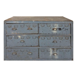 Antique-Style Workshop Cabinet with Six Drawers For Sale