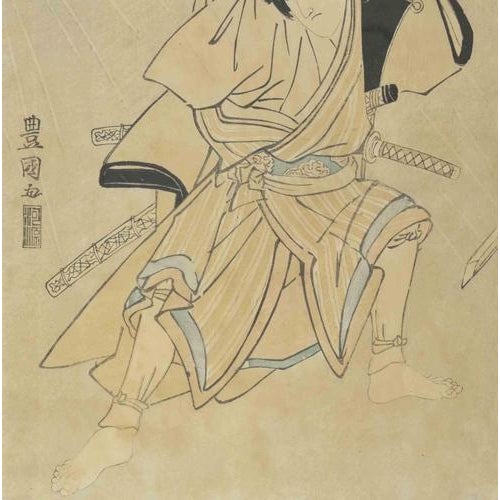 Actor Iwai Hanshiro as a Samuraiis an artwork realized by Utagawa Toyokuni (1769-1825), in the early 19th Century Color...