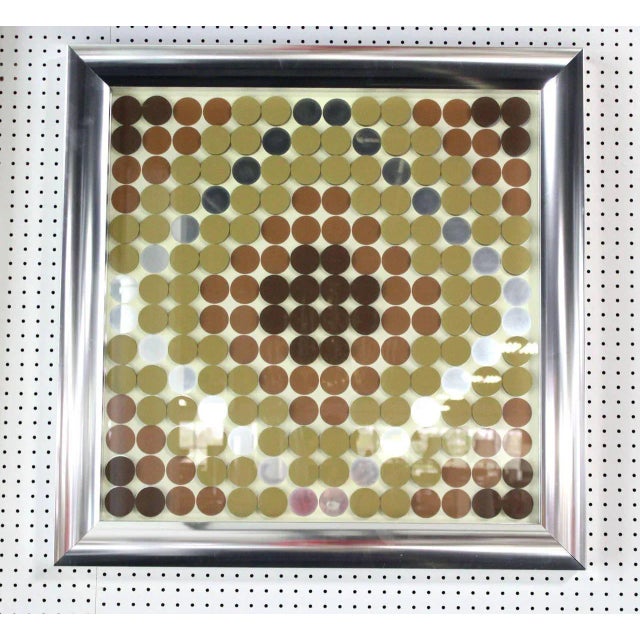 Very nice 3-D modern wall art or sculpture frames in a nice quality aluminum frame. Perfect for a mid-century century...