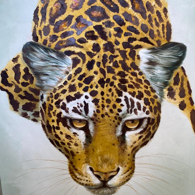 Vintage Cheetah Oil Painting Signed by Allen 1976 For Sale In West Palm - Image 6 of 12