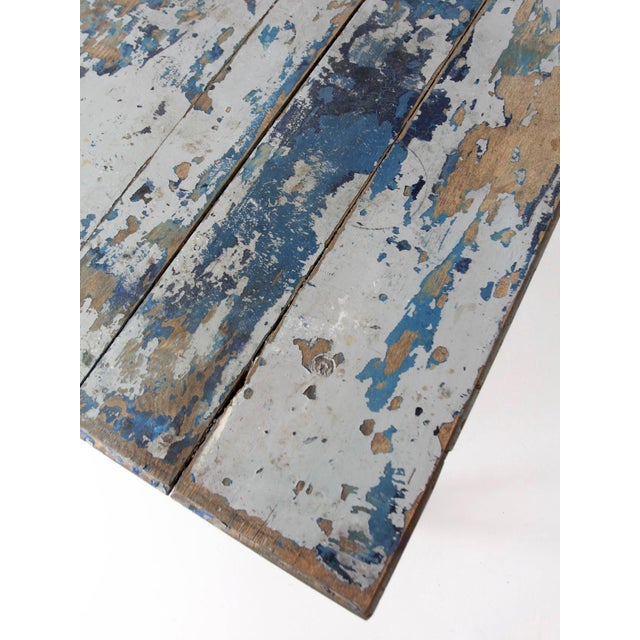Antique Painted Farmhouse Work Table For Sale - Image 10 of 18