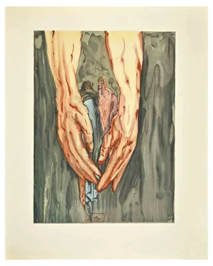 Salvador Dali, Hands of Antaeus, Woodcut Print, 1963