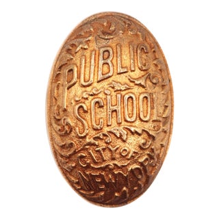 1900s Polished Bronze Public School New York Door Knob For Sale