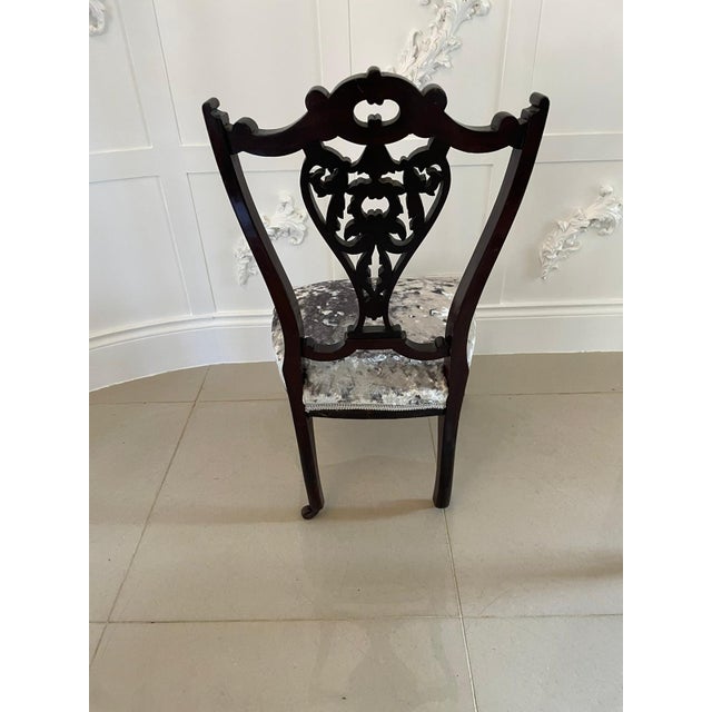 Wood Set of Antique Victorian Ebonised Side Chairs For Sale - Image 7 of 15