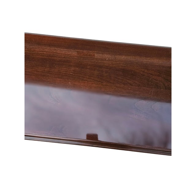 Brown 1980s Ethan Allen Georgian Console Table Server Sofa Table Chippendale Cherry For Sale - Image 8 of 18