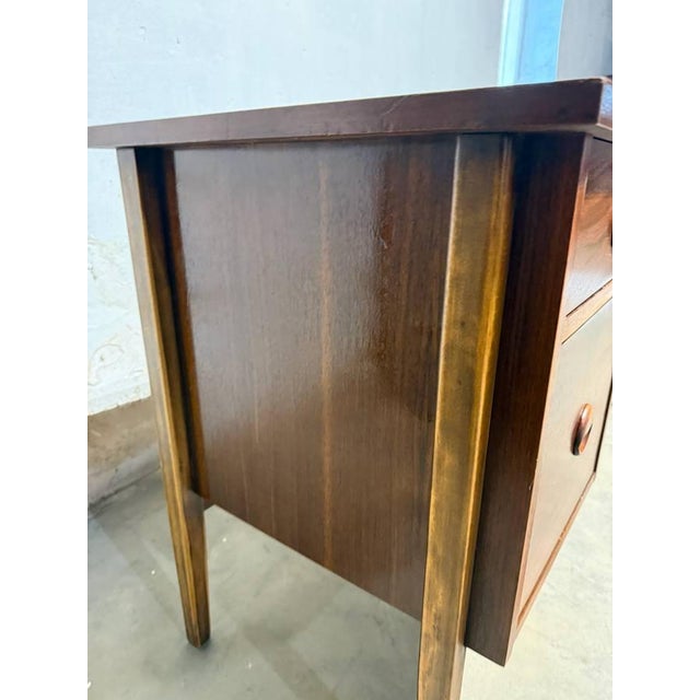 Mid Century Modern Walnut Writing Desk by Stanley Furniture For Sale - Image 15 of 18