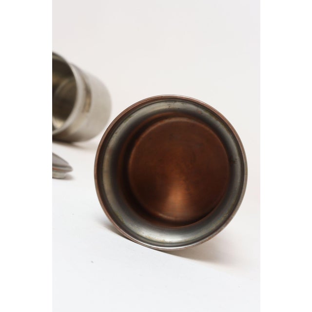 Set of Four Vintage Portuguese Metal Lidded Graduated Nesting Canisters / Jars by Tagus For Sale - Image 15 of 18