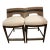 Attributed Kathy Kuo Home Palecek Fritz Coastal Beach White Performance Striped Grey Rope Counter Stool Pair For Sale