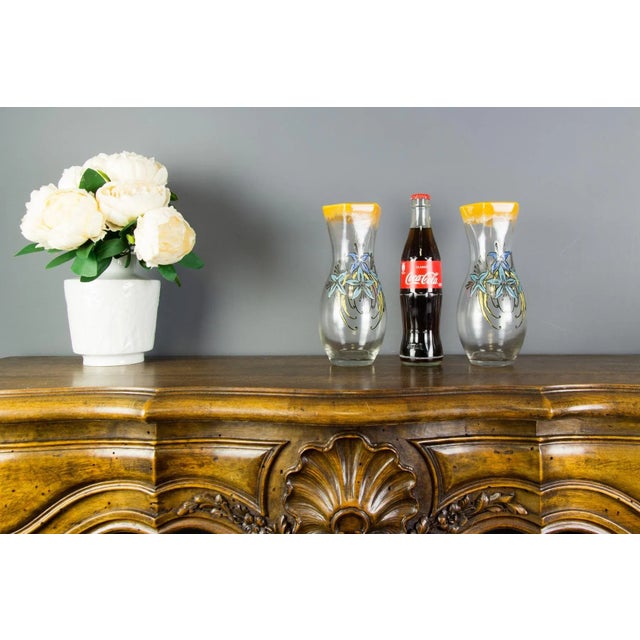 Antique French Enameled Glass Vases from Legras, Set of 2 For Sale - Image 15 of 18