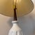 1960s 1960s Mid-Century Modern White Ceramic Table Lamp With Walnut Wood Neck and Lampshade For Sale - Image 5 of 12