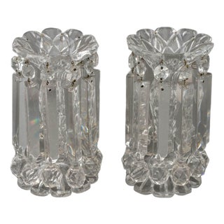 Pair of Gilded Age Cut Crystal Lusters For Sale