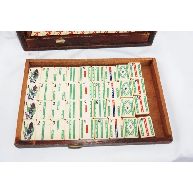 Antique 1923 Mah Jong Set in Wooden Case For Sale In San Francisco - Image 6 of 11