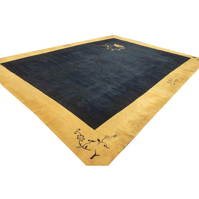 Early 20th Century Chinese Peking Carpet ( 11' x 14'4" - 335 x 437 ) Antique Peking Chinese Allover Beige, Blue Navy 1920s...
