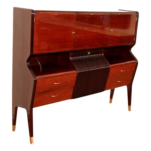 Mid-Century Sideboard in Mahogany, Rosewood and Maple by Osvaldo Borsani, Italy, 1950s For Sale