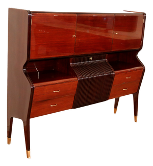Mid-Century Sideboard in Mahogany, Rosewood and Maple by Osvaldo Borsani, Italy, 1950s