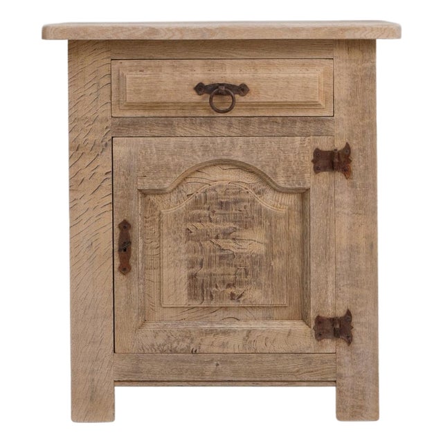 1970s French Oak Buffet With Paneled Door For Sale