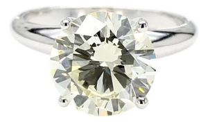 CGL Certified 4.12 Carat I/Vs1 Diamond 14k White Gold Solitaire Engagement Ring, Size 6.5