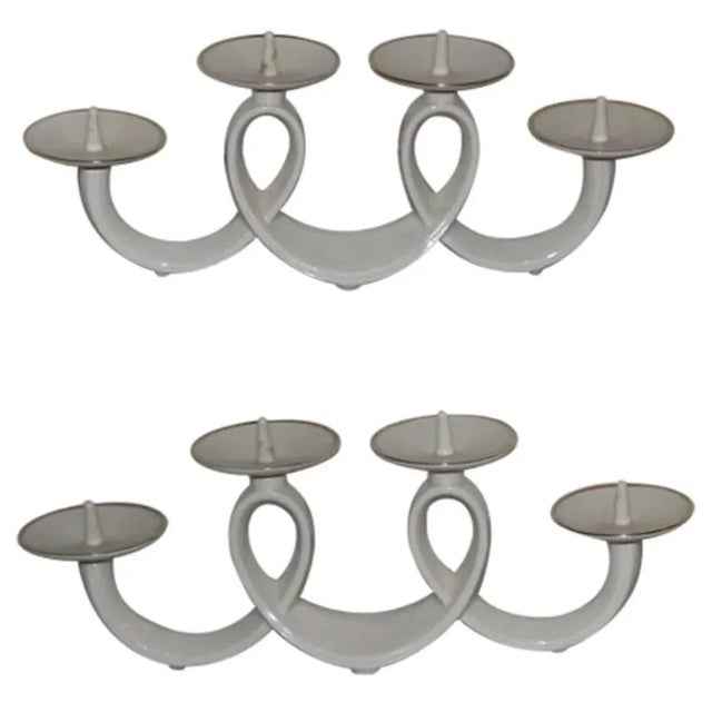 Porcelain Candle Holders from Mitterteich Bavaria Porcelain, 1960s, Set of 2 For Sale - Image 10 of 10