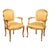 French Louis XV Style Pair of Giltwood Fauteuil Armchairs For Sale