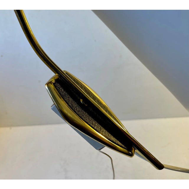 Black Scandinavian Wall Sconce in Brass and White Glass, 1950s For Sale - Image 8 of 9