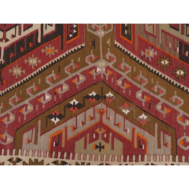 1970s Vintage Handmade Wool Cotton Pink Runner Rug For Sale - Image 11 of 11